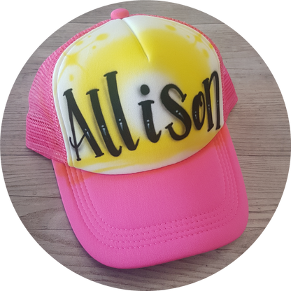 Airbrush Trucker Cap Name Design 008