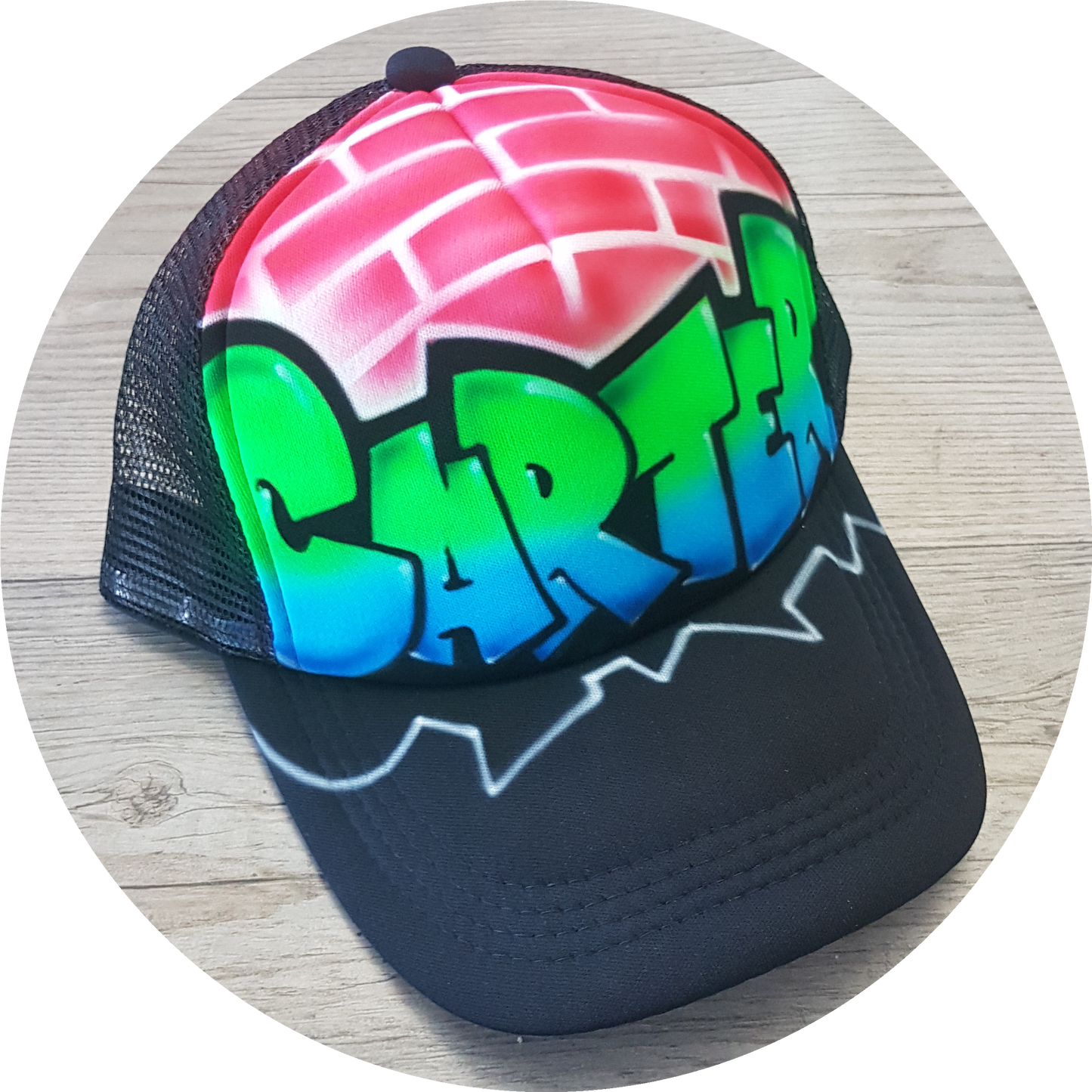 Airbrush Trucker Cap Name Design 024