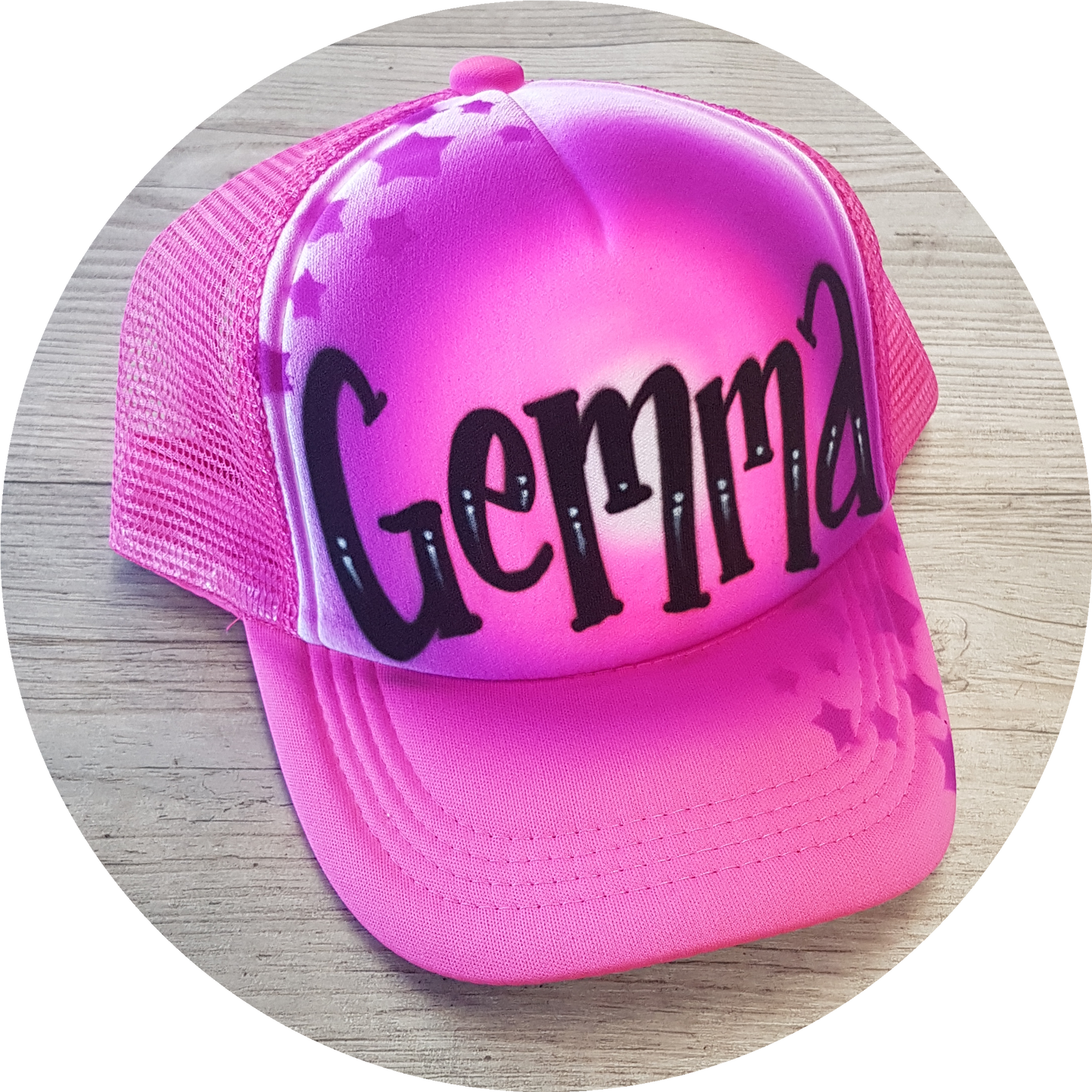 Airbrush Trucker Cap Name Design 009