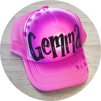 Airbrush Trucker Cap Name Design 009