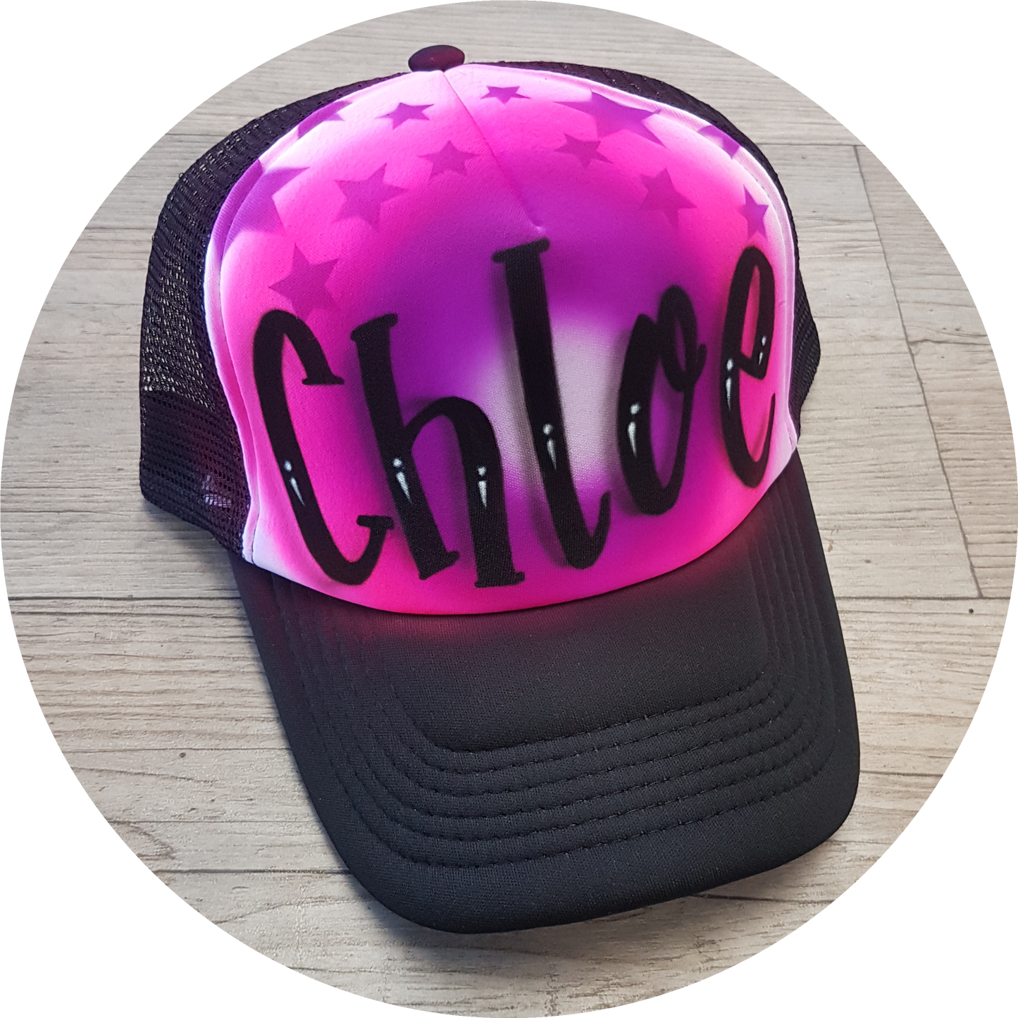 Airbrush Trucker Cap Name Design 009