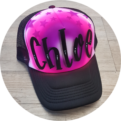 Airbrush Trucker Cap Name Design 009