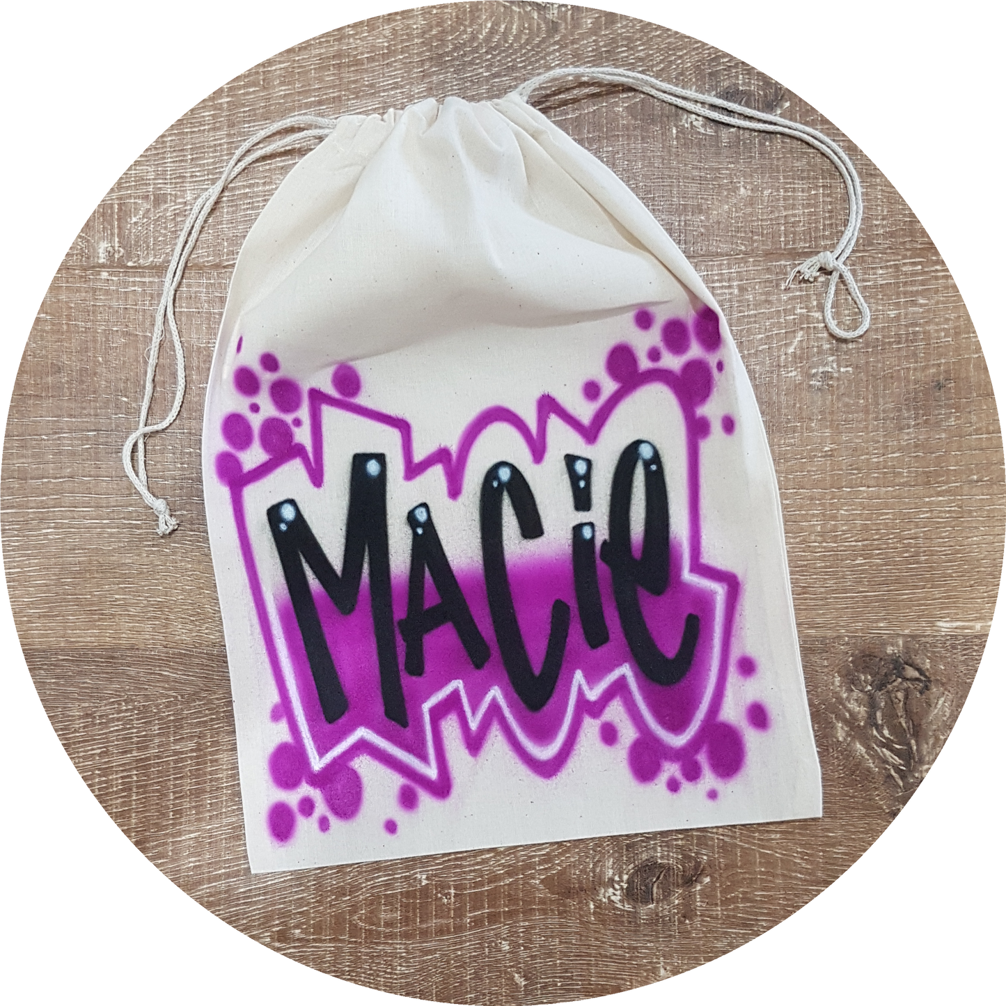 Airbrush Calico Bag Name Design 003