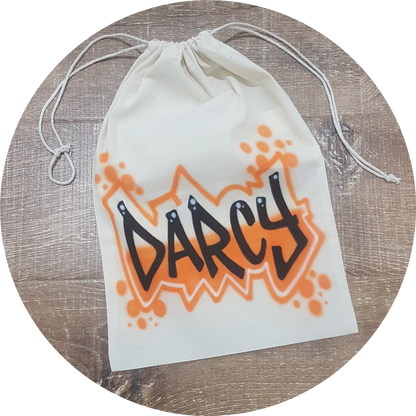 Airbrush Calico Bag Name Design 003