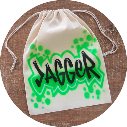 Airbrush Calico Bag Name Design 003