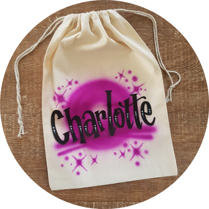 Airbrush Calico Bag Name Design 008