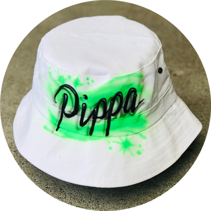 Airbrush Bucket Hat Name Design 006