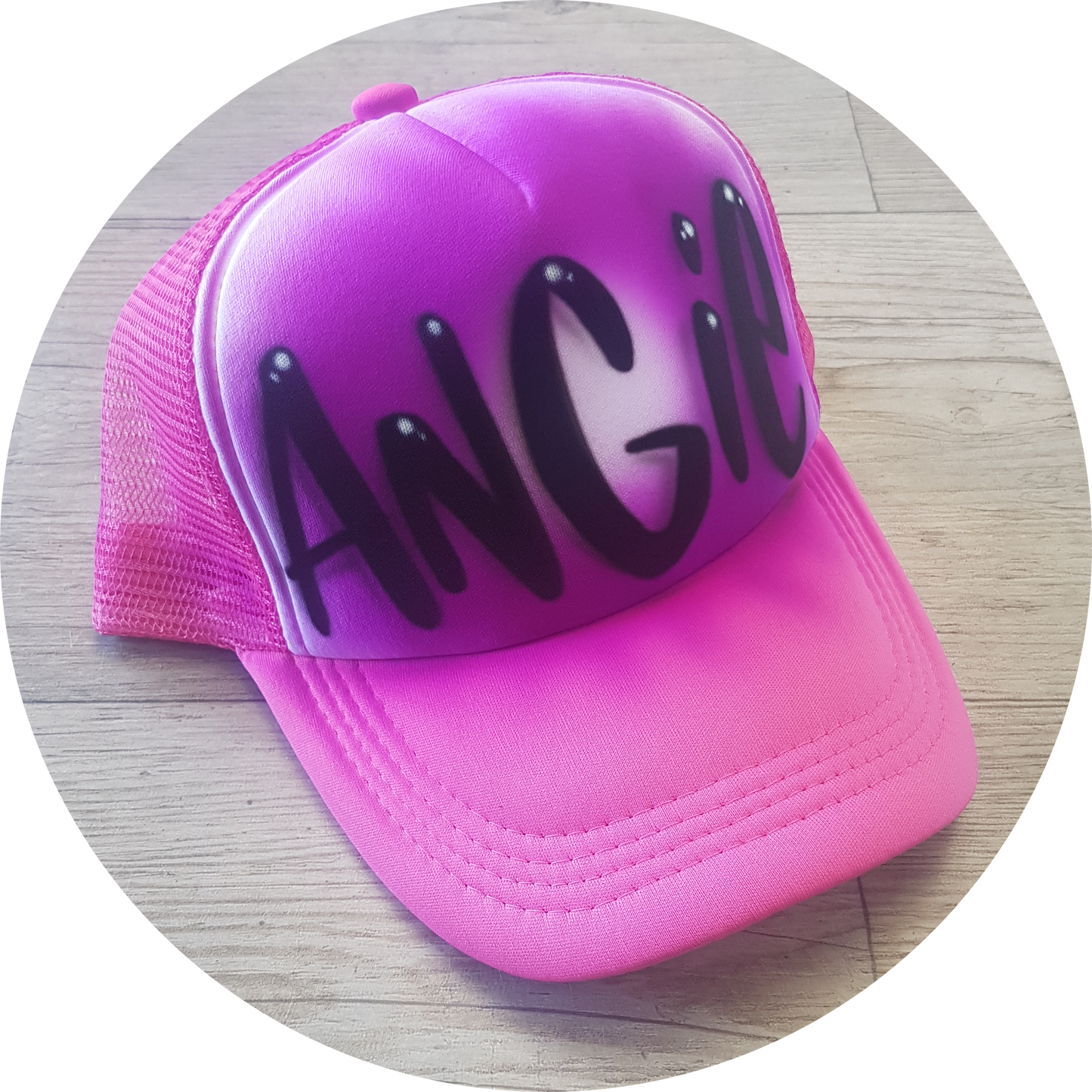 Airbrush Trucker Cap Name Design 004