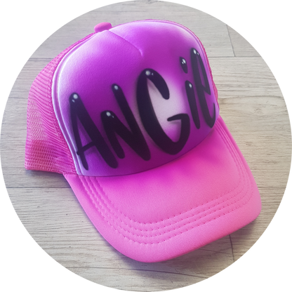 Airbrush Trucker Cap Name Design 004