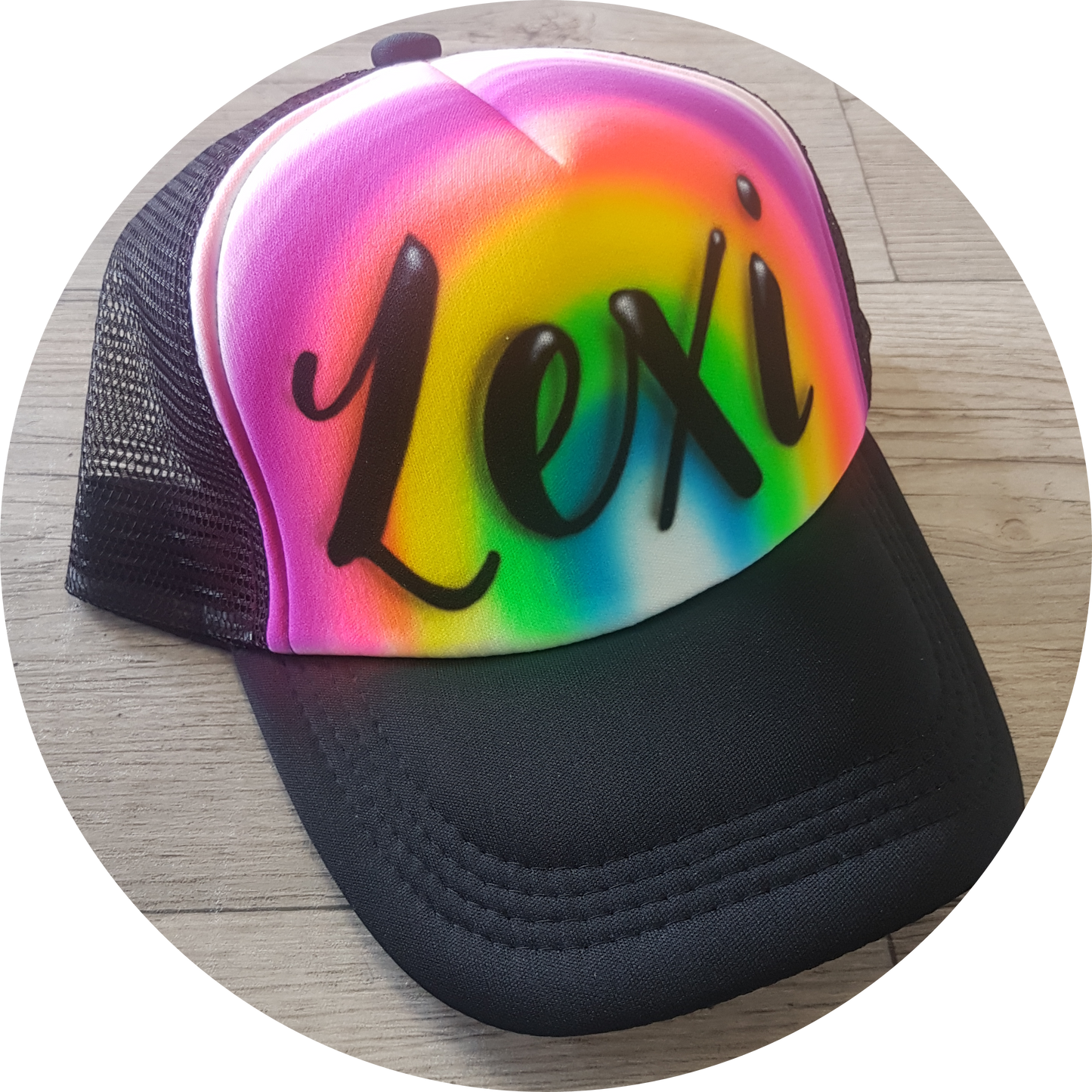 Airbrush Trucker Cap Name Design 013