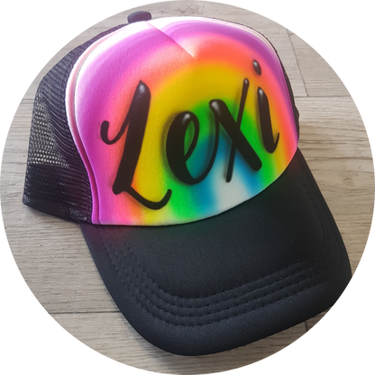 Airbrush Trucker Cap Name Design 013