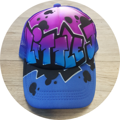 Airbrush Trucker Cap Name Design 022