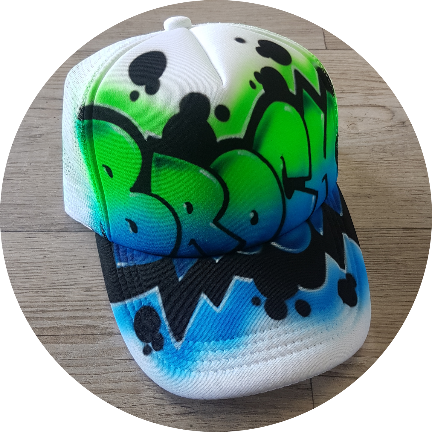 Airbrush Trucker Cap Name Design 022