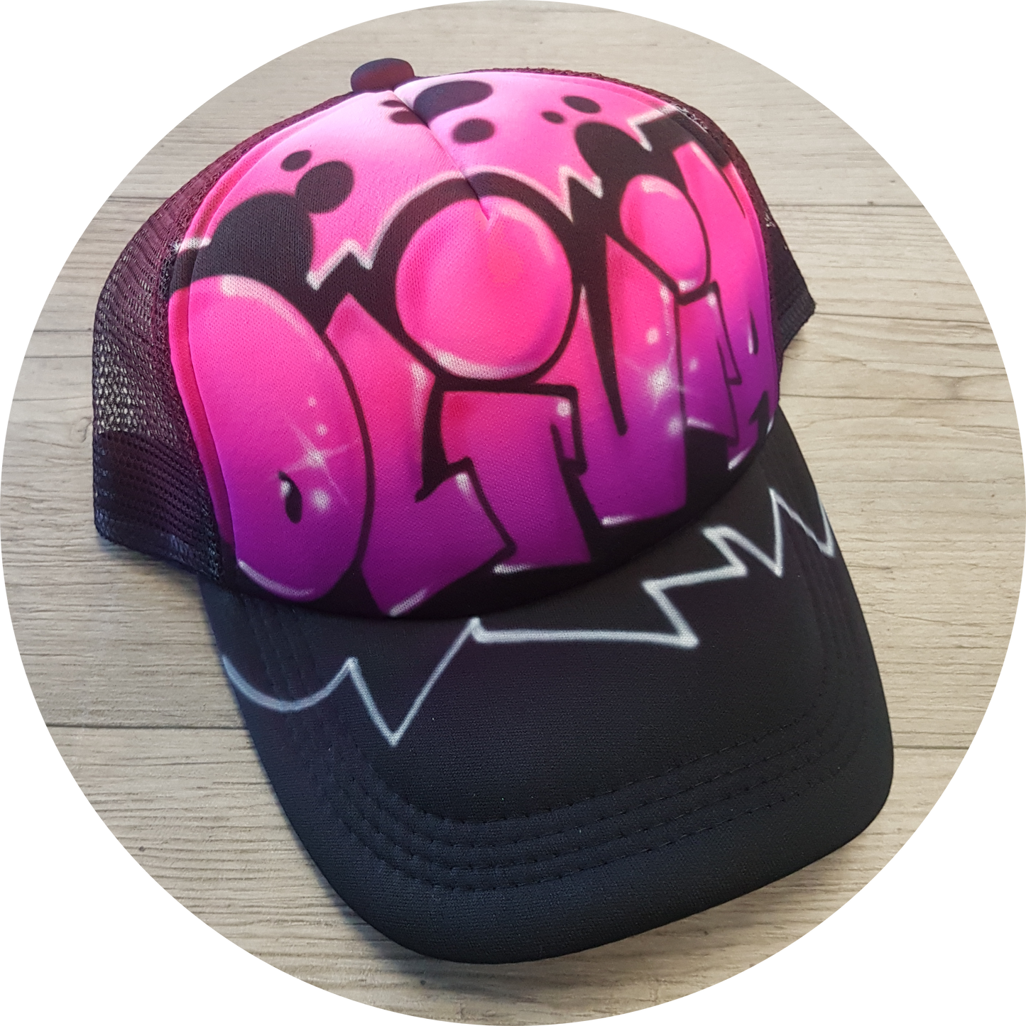 Airbrush Trucker Cap Name Design 022