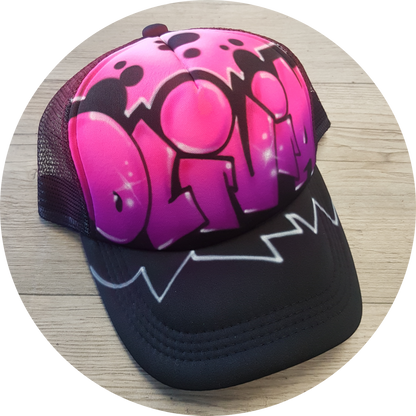 Airbrush Trucker Cap Name Design 022