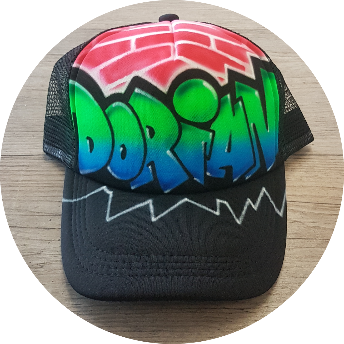 Airbrush Trucker Cap Name Design 024