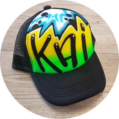 Airbrush Trucker Cap Name Design 011