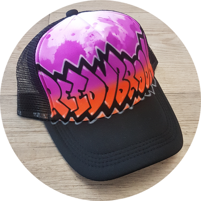 Airbrush Trucker Cap Name Design 021