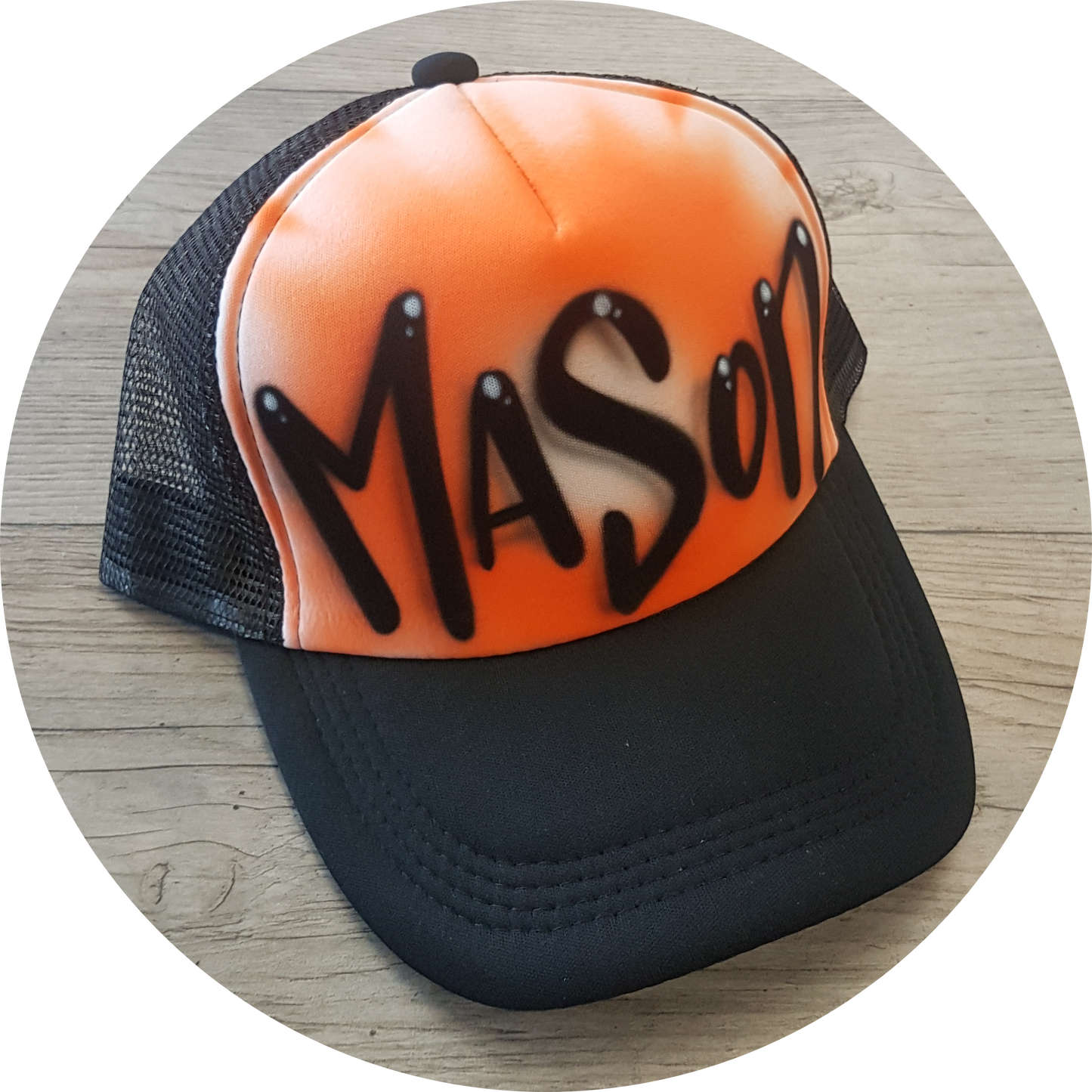 Airbrush Trucker Cap Name Design 004