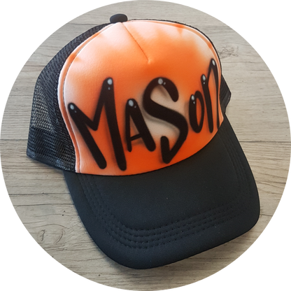 Airbrush Trucker Cap Name Design 004