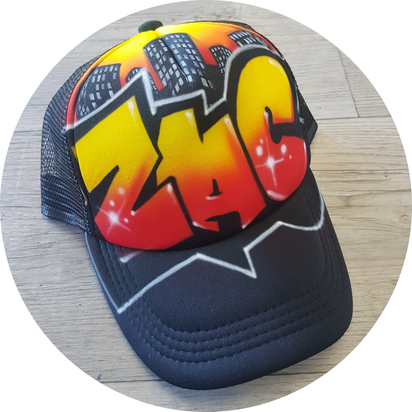 Airbrush Trucker Cap Name Design 023