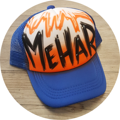 Airbrush Trucker Cap Name Design 005